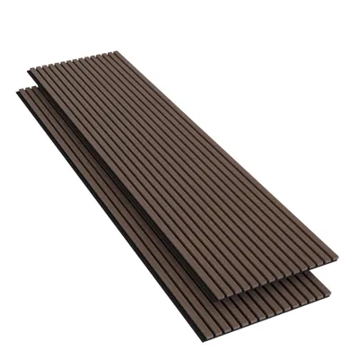 Produktbild von AICA Akustikpaneele Wandverkleidungen 3D-Wandpaneele aus MDF 2er-Set Maße: 240 × 60 cm Farben:Walnuss-Eiche