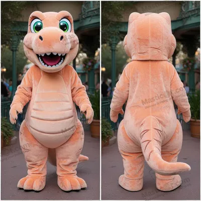 Productafbeelding van Perzikzachte knuffel T-Rex mascotte MASTICOT