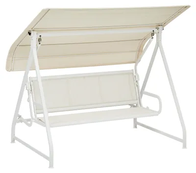 Produktbild von KETTLER Hollywoodschaukel PARADISO weiß matt/beige Aluminium/Outdoorgewebe