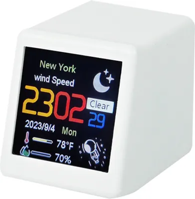 Obrázek produktu pro Meteorologická stanice, chytrá wifi stanice pro předpověď počasí, stolní dotyková obrazovka, DIY kreativní hodiny, teploměr, vlhkoměr pro domácnost, kancelář, ložnici, cestování, elektronické album s animací gif na celou obrazovku
