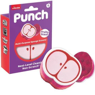 Obrázok produktu pre Špongia na riad, multifunkčná, VILEDA "Punch Scrub `n` Wipe", jablko