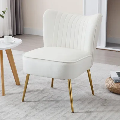Image de Chaise en velours sans accoudoirs pour salon et balcon
