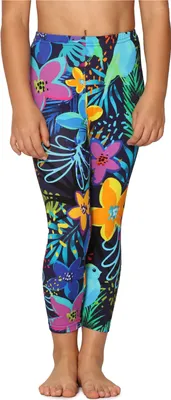 Produktbild von Merry Style Mädchen 3/4 Leggings MS10-405(Blau/Vögel Blumen,110)