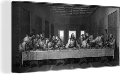 Obrázek produktu pro OneMillionCanvasses® - Obraz na plátně - Poslední večeře - Leonardo da Vinci, nástěnná malba, nástěnné dekorace obrazy obývací pokoj, 80x40cm