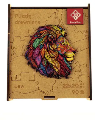 Zdjęcie produktu dla Puzzle 90 drewniane A4 Lew - Panta Plast