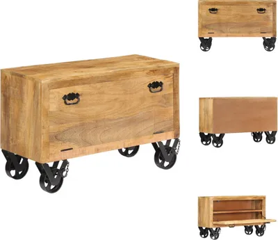 Image de vidaXL Armoire à chaussures 86 x 35 x 55 cm Bois massif de mangue - Étagères à chaussures & Armoires à chaussures