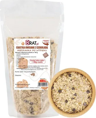 Obrázek produktu pro Ovesné koláčky s čokoládou - směs na pečení 440g