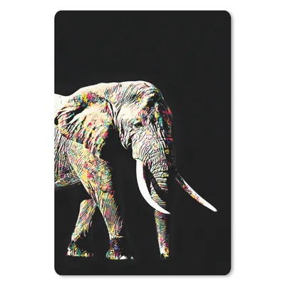 Produktbild von MuchoWow® Mauspad Mousepad Elefant - Schwarz - Farben 40x60 cm - Mousepads - Maus Mat - Pad - Mausunterlage - Schreibtisch Accesoire