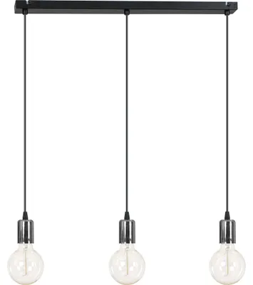 Image de Suspension moderne chrome cuivre – Lampe suspendue style Edison à 3 ampoules