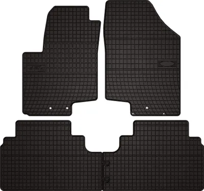 Produktbild von Gummifußmatten passend für Hyundai ix20 (Minivan, Bj. 2010-2018) –  schwarz, passgenau, mit Befestigungen set 4 Stk. - Gummi-Automatten