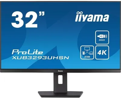 Zdjęcie produktu dla Monitor IIYAMA XUB3293UHSN-B5, 32 cale, UHD 4K, IPS, 60Hz, 4ms, Regulacja Wysokości, USB-C