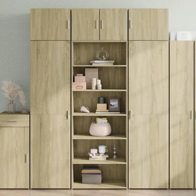 Imagen del producto de Armario alto de 70x41x185 cm - Roble Sonoma - Armario independiente para almacenamiento, ideal para dormitorio y salón