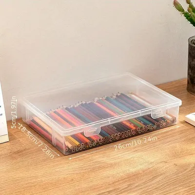 Zdjęcie produktu dla Etui na przybory szkolne - Duże etui na długopisy - Duża pojemność - Przezroczysty plastik - Do szkoły i biura - 22 x 26 x 31 cm