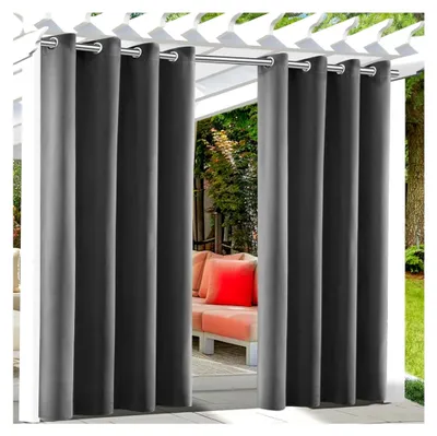 Produktbild von Wetterfester Outdoor-Vorhang in Grau für Terrasse