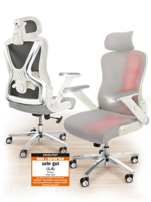 Produktbild von CLOUVOU PowerSeat Beige, Bürostuhl Ergonomisch - Schreibtischstuhl 100% individuell einstellbar | Büro Stuhl & Gaming Stuhl | Computerstuhl