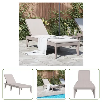 Image de The Living Store Chaise longue Cappuccino-Brun 186x60x29 cm PP