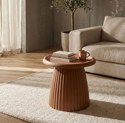 Produktbild von Couchtisch aus ziegelrotem PP, Ø 50x45