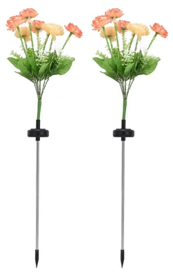 Produktbild von 2 Stück Solar-Gartenleuchten LED-Blume für Terrasse, Rasen, Hof, Weg