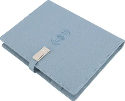 Image de Carnet de notes rechargeable sans fil de 160 pages, alimentation mobile intelligente de 8000 mAh avec clé USB pour les réunions professionnelles, l'apprentissage quotidien, bleu (A5)