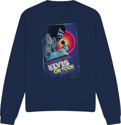 Immagine prodotto di Elvis Presley - Felpa "On Tour Poster" per uomo/donna Unisex TV32302 (XL) (blu navy)