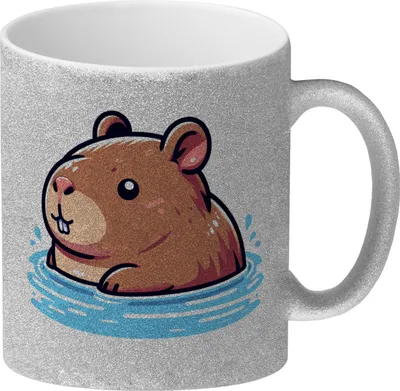 Produktbild von Capybara Comic Glitzer-Kaffeebecher