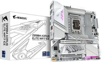 Zdjęcie produktu dla Płyta główna GIGABYTE Z890M AORUS ELITE WIFI7 ICE, Intel LGA 1851, DDR5, Wi-Fi 7, LAN 2.5GbE