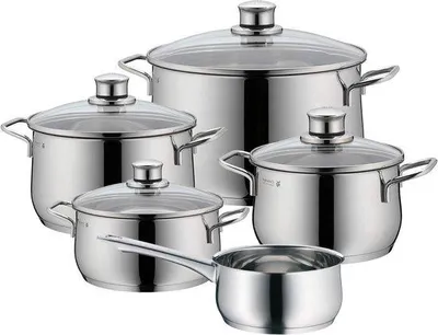 Produktbild von Edelstahl Pfannenset 5-teilig induktionsfest unbeschichtet
