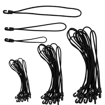 Imagen del producto de Bandas elásticas con ganchos, de 15/25/30 cm, de 4 mm de grosor, paquete de 30 unidades, para sujetar y fijar