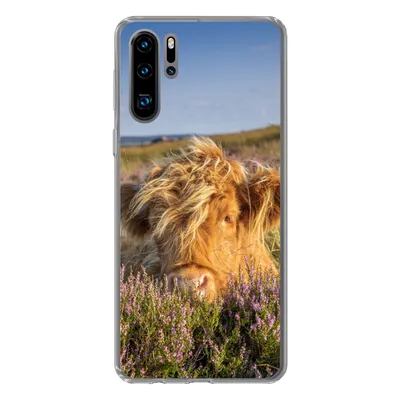 Produktbild von MuchoWow® Handyhülle Schutzhülle Hülle für Huawei P30 Pro Schottische Highlander - Heide - Gras - Tiere Silikon Softcase Handy Hülle - Schutzdeckel