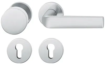 Produktbild von Rosettengarnitur 12 1267 Edelstahl 6204 rund PZ DIN links / rechts flach D/K