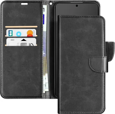 Image de Avizar, étui pour Samsung Galaxy S25 Edge avec rabat et dragonne, noir