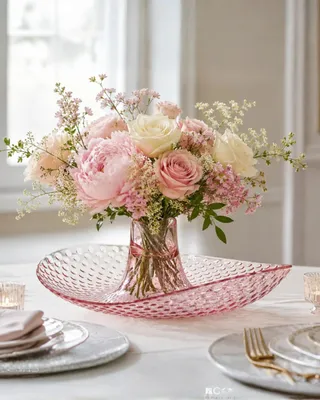 Image de Plateau décoratif pour table - Couleur : Rose "Pamplemousse" - Modèle Perica