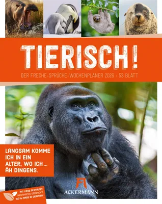 Produktbild von Tierisch Sprüchekalender Wochenplaner 2026