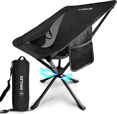 Imagen del producto de Silla de camping plegable, ultraligera, de 1,6 kg, con 2 bolsillos laterales, ideal para camping y playa