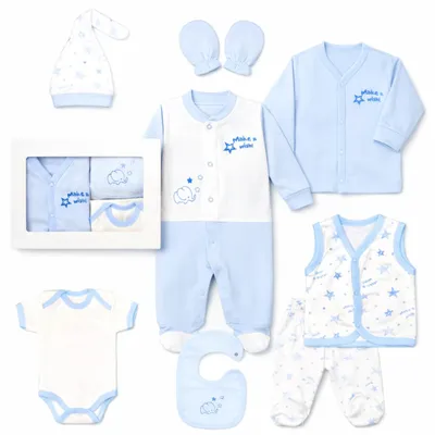 Obrázok produktu pre Omgoods – Darčeková súprava pre novorodencov (unisex) – 8-dielna sada oblečenia pre novorodencov