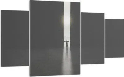 Produktbild von Bild auf Leinwand - Leinwandbild - 4 Teile - Tor Mensch Licht - 160x90cm - Wand Bild - Wanddeko - Wandbilder - Leinwanddruck - Bilder - Wanddekoration - Leinwand bilder - Wandbild - DL160x90-4698