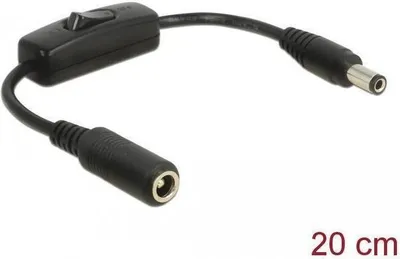 Imagen del producto de Cable de alimentación Delock, conector de corriente continua (CC) de 5,5 x 2,5 mm (macho)