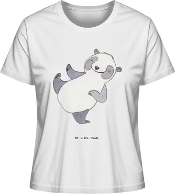 Produktbild von Mr. & Mrs. Panda Damen T-Shirt Panda Kampfkunst Größe L - Weiß - Geschenk, Selbstverteidigung, Shirt Mit Print, Basic, Oberteil, Kurzarmshirt, Kampfsportarten