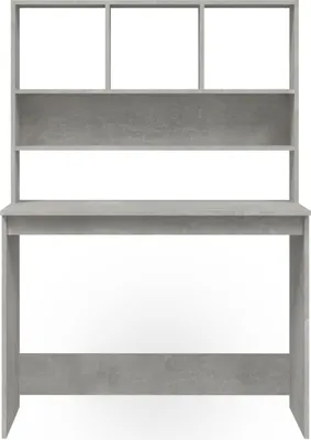 Produktbild von vidaXL Schreibtisch mit Regal Betongrau 102x45x148 cm Holzwerkstoff - Schreibtisch - Schreibtische - Bürotisch - Computertisch