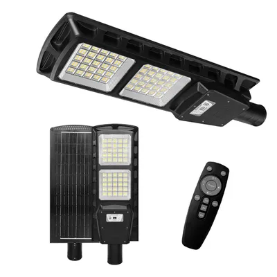 Produktbild von MasterLED Solar-Straßenleuchte Alu 200W 4500lm 3CCT PIR IP65 Schwarz