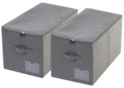 Immagine prodotto di Omgoods - Set di 2 grandi scatole portaoggetti per biancheria da letto e cuscini