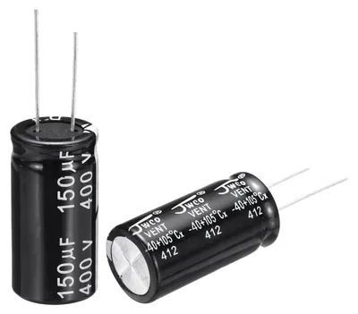Zdjęcie produktu dla 20 sztuk kondensatorów elektrolitycznych, pojemność 150 µF, napięcie 400 V