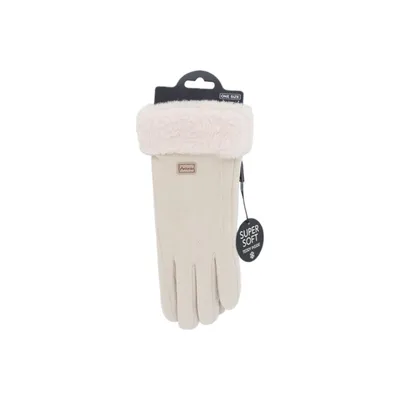 Produktbild von Damen Winterhandschuhe mit Touchfunktion » Wildlederoptik "NY Style" Suede mit Fell [Beige]