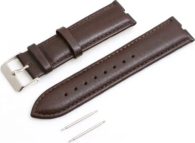 Produktbild von System-S Leder Armband Ersatz Austausch Wechsel Wrist Band Uhrenband 18 cm für Samsung Galaxy Gear 2 R380 R381 R382 Braun