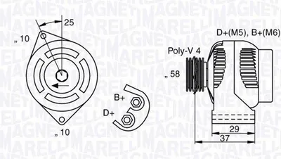 Produktbild von MAGNETI MARELLI 063341658010 Lichtmaschine Generator LiMa 75A 12V für SMART CITY-COUPE (450) FORTWO Coupe (450) CABRIO (450) FORTWO Cabrio (450)