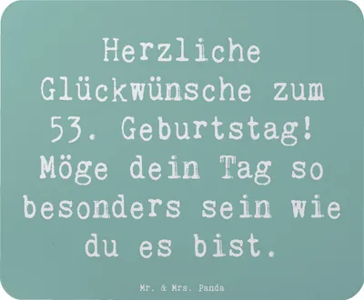 Produktbild von Mr. & Mrs. Panda Mauspad Spruch 53. Geburtstag - Meeresbrise - Geschenk, Mouse Pad, pc mausunterlage, Happy Birthday, mousematte, laptop mousepad, Geburtstagsgeschenk