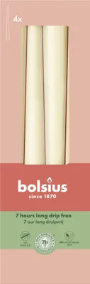 Obrázek produktu pro luterna BOLSIUS Essentials, svíčky s měkkou špičkou, 24/245 mm, doba hoření cca 7 hodin, 4 kusy v balení