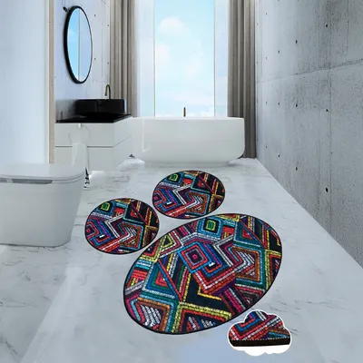 Produktbild von Bosdela 3-teiliges Badezimmerteppich Set 60x100 cmMaglie