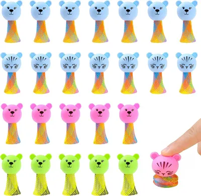 Productafbeelding van Springfiguren - Set van 24 - Kleurrijke stuiterende figuurtjes als feestcadeautjes