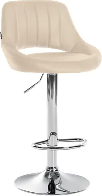 Produktbild von CLP Barhocker Milet Kunstleder höhenverstellbar drehbar mit Rückenlehne creme Gestell Farbe chrom